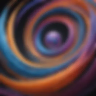 Abstract art of swirling colors representing inner peace