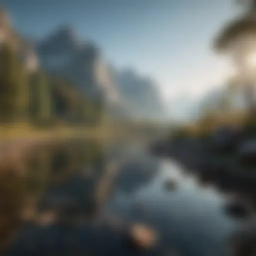 A serene landscape with mountains and a clear sky, symbolizing tranquility.
