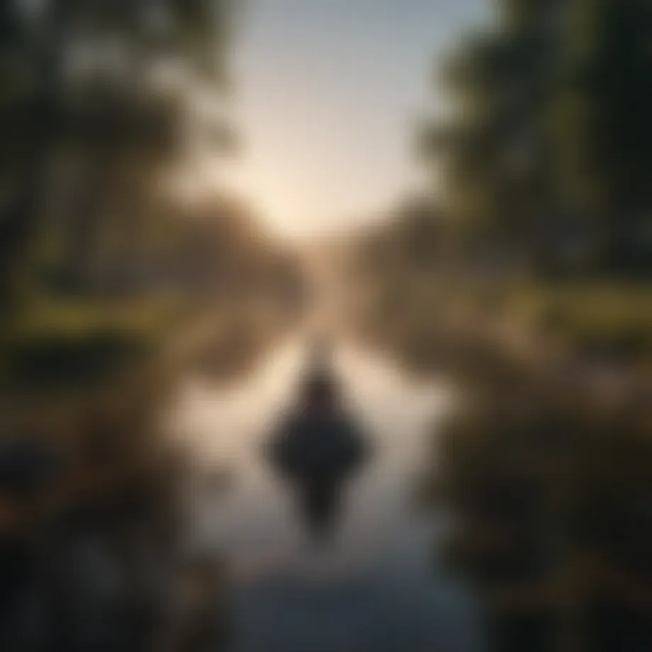 Serene landscape promoting meditation
