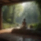 Tranquil meditation space adorned with natural elements