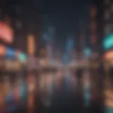 A vibrant cityscape showcasing diverse social hotspots