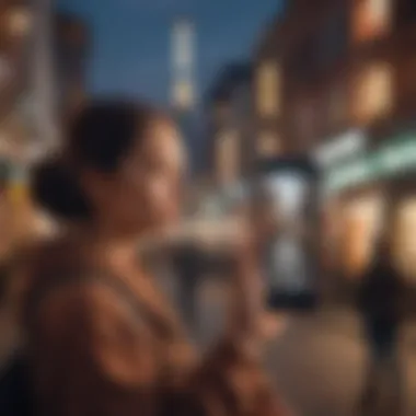 A person using a mobile app to connect with locals