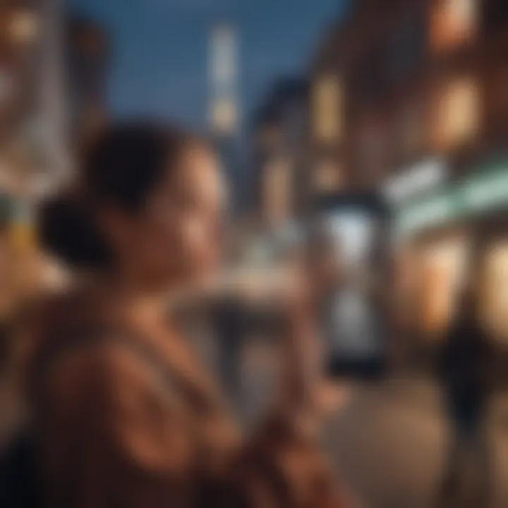 A person using a mobile app to connect with locals