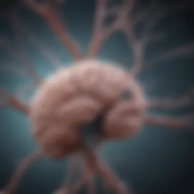 Neurological Pathways of Mind-Body Connection Illustration of brain neurons communicating with body cells
