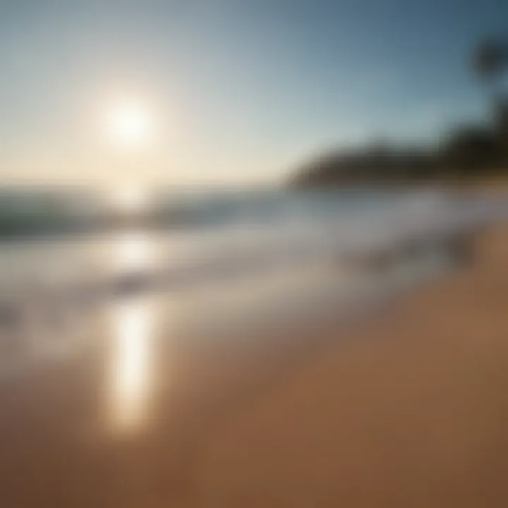 Serene beach scene with gentle waves