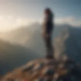 Confident woman standing on mountain top