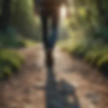 Person walking confidently on a path