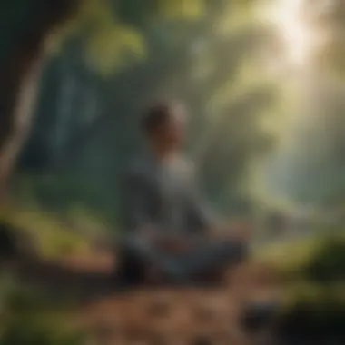 A person meditating in nature, representing mindfulness and inner peace