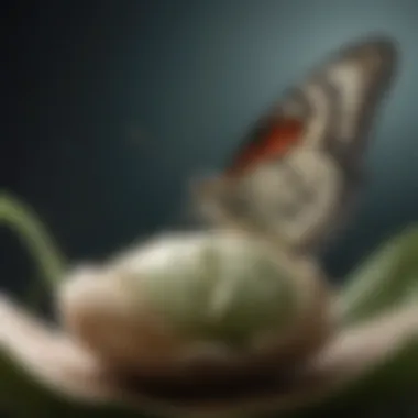 A butterfly emerging from a cocoon, symbolizing transformation