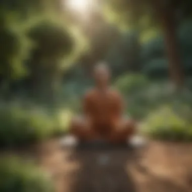 Person meditating in a peaceful garden