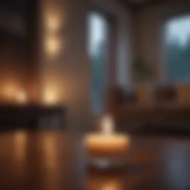 Candlelit room with flickering flames