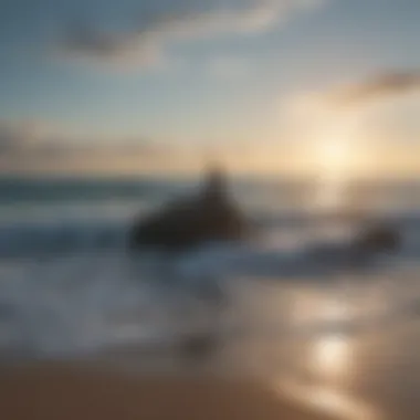 Meditation by the calm ocean with soothing waves and clear skies