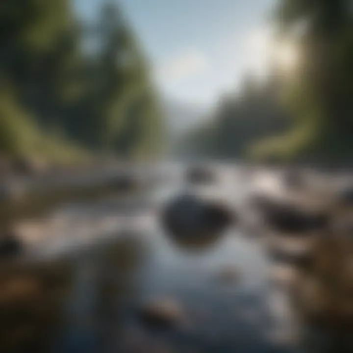 Calm and peaceful nature scene with flowing river