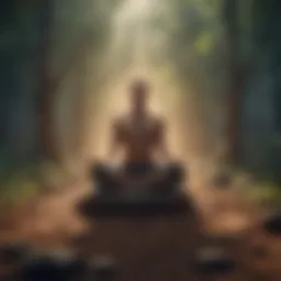 Illustration depicting the calming effects of meditation on the mind