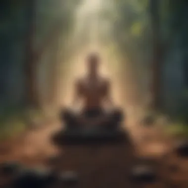 Illustration depicting the calming effects of meditation on the mind