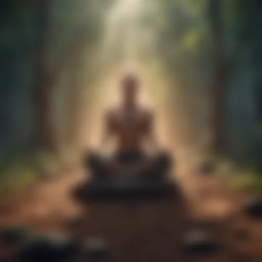 Illustration depicting the calming effects of meditation on the mind