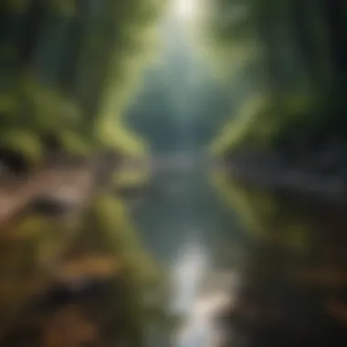 Symbolizing Tranquility A serene landscape symbolizing tranquility and calmness