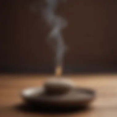 Close-up of incense burning during meditation