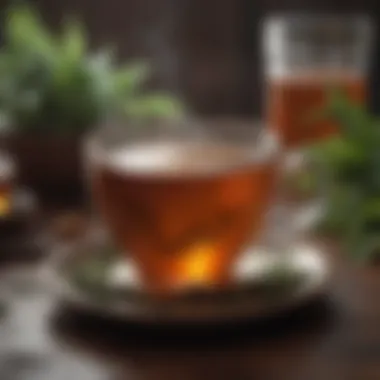 Warm cup of herbal tea for relaxation