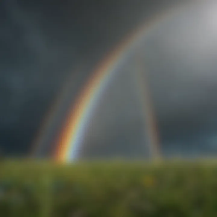 Illustration of a vibrant rainbow after a storm as a symbol of hope