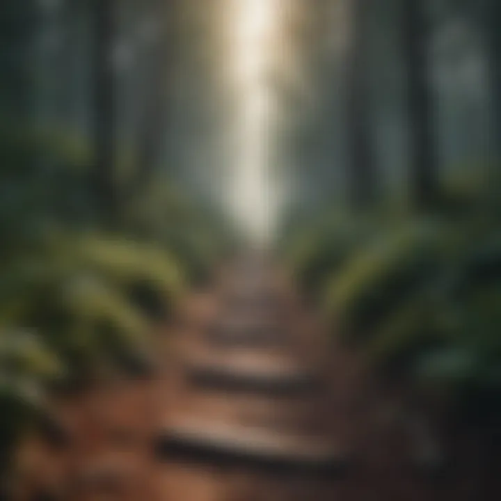 A path through a forest symbolizing the journey towards self-worth and recovery.