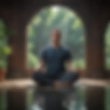A person practicing meditation in a calming environment