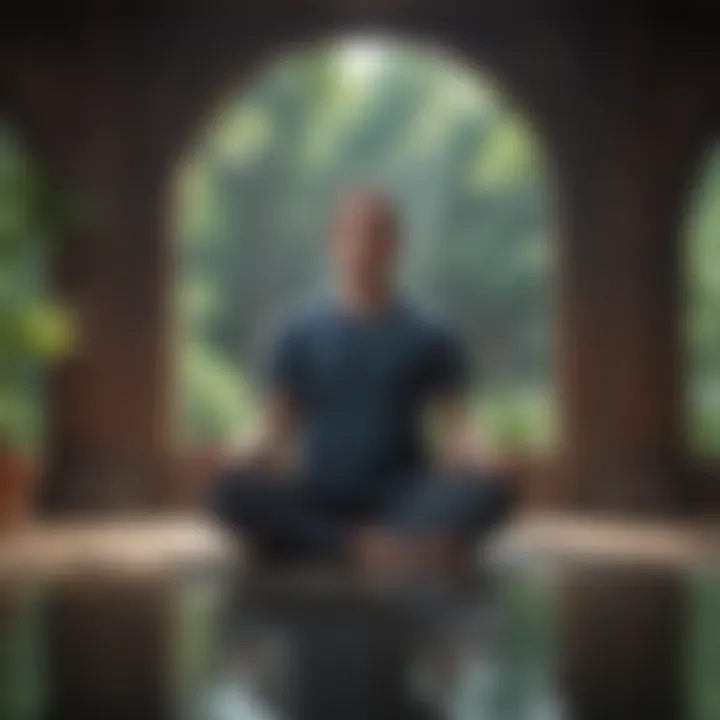 A person practicing meditation in a calming environment