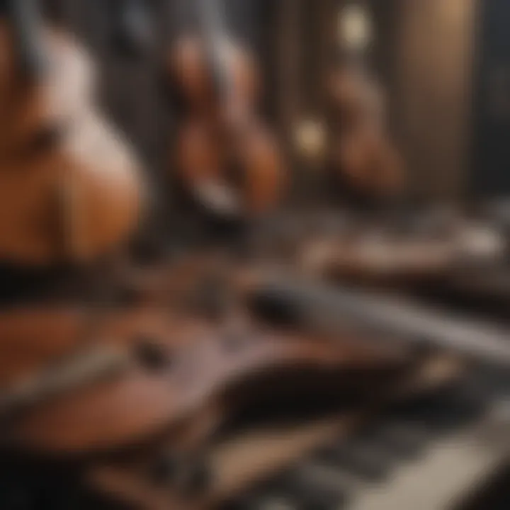 A selection of musical instruments arranged harmoniously