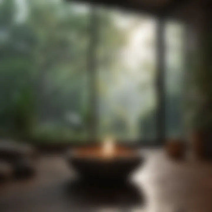 Meditative space with natural elements