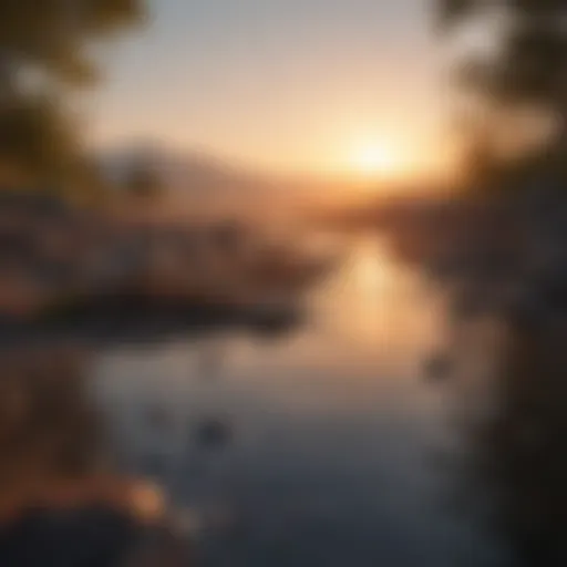 Peaceful sunrise over a tranquil landscape