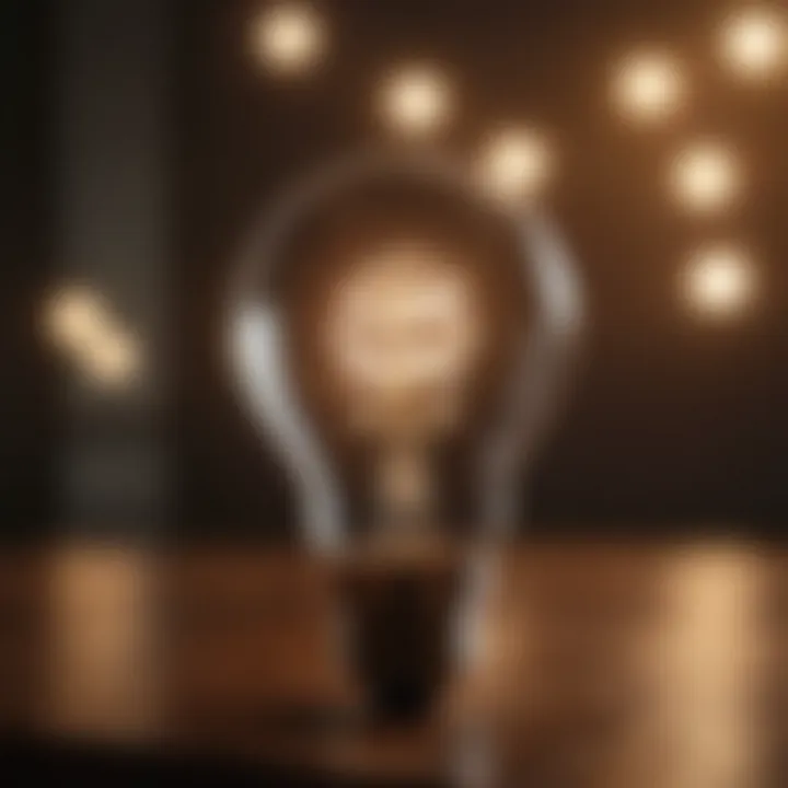 Glowing light bulb symbolizing creativity