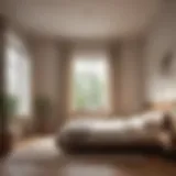 Tranquil bedroom environment with soft lighting