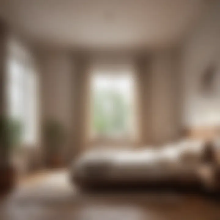 Tranquil bedroom environment with soft lighting