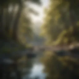 A serene landscape inducing tranquility