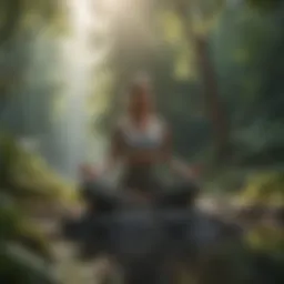 Woman practicing meditation in nature