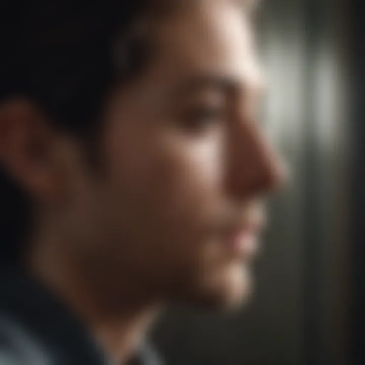 A contemplative person gazing thoughtfully