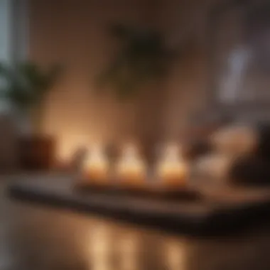 Mindfulness and Reflection Meditation space with candles and cushions