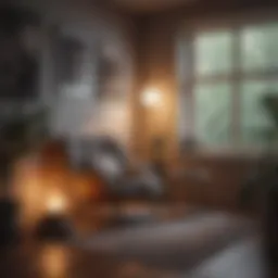 Comfortable reading nook with soft lighting