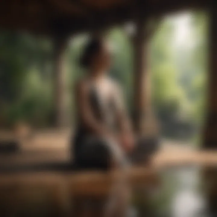 A meditative figure in a tranquil setting