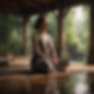 Embracing Mindfulness Practices A meditative figure in a tranquil setting