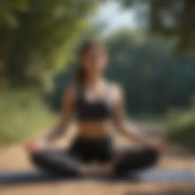 Person doing yoga poses outdoors