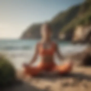 Yoga practitioner in a peaceful beach landscape