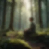 Person meditating in a serene forest setting