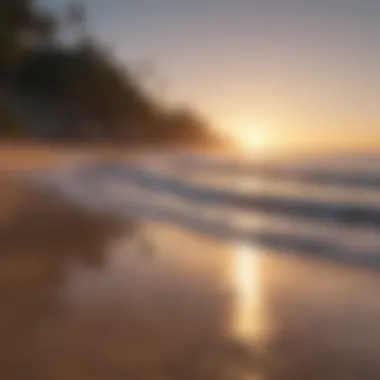 Sunrise illuminating a serene beach