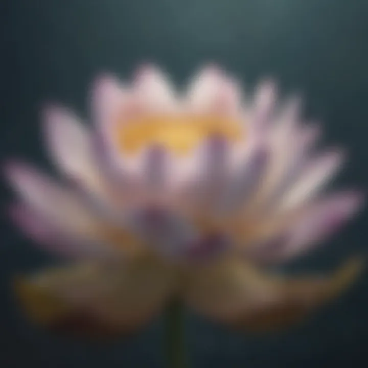 Abstract depiction of a blooming lotus flower representing inner peace and joy