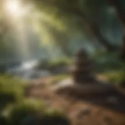 Tranquil landscape representing peace and mindfulness