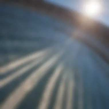 Sunlight glistening on the surface of a water tank