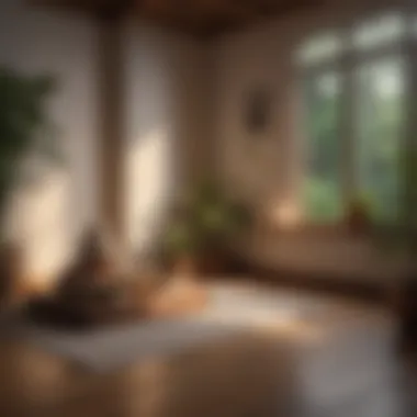 Meditation room with soft natural lighting