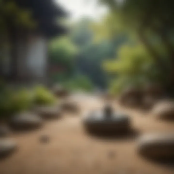 Zen garden setting for meditation practice