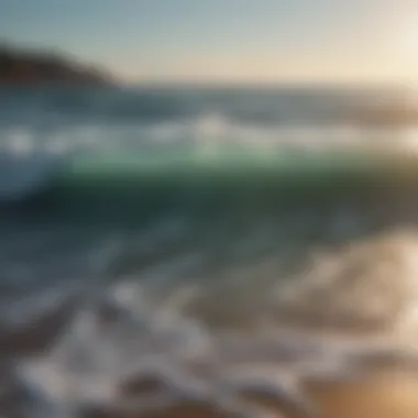 Tranquil ocean waves gently lapping at the shore